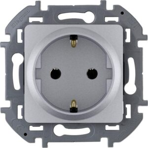 Розетка 1-м СП Inspiria 16А IP20 250В 2P+E немецк. стандарт механизм алюм. Leg 673722 оптом купить цена