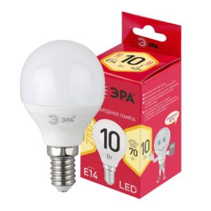 Лампочка светодиодная ЭРА RED LINE LED P45-10W-827-Е14 R E14 / Е14 10Вт шар теплый белый свет купить оптом недорого